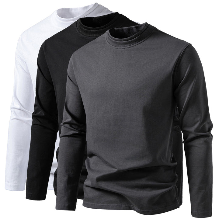 Herren Langes Feinstrick-Shirt mit Mockneck, geripptem Kragen und schlanker Silhouette Drune