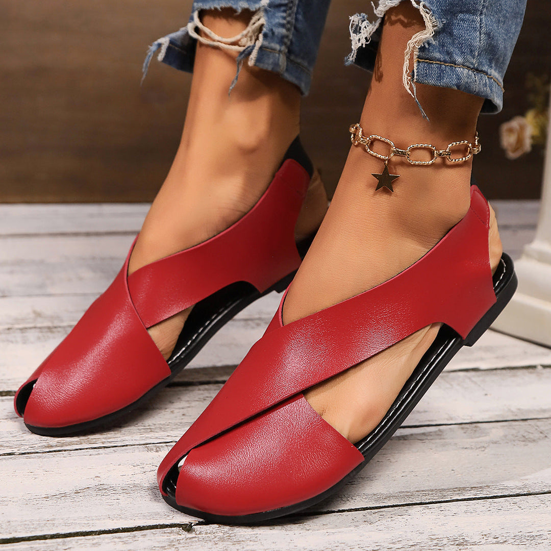 Damen Sling-Sandalen mit geschwungenem Design und bequemem Zehenbereich Drune