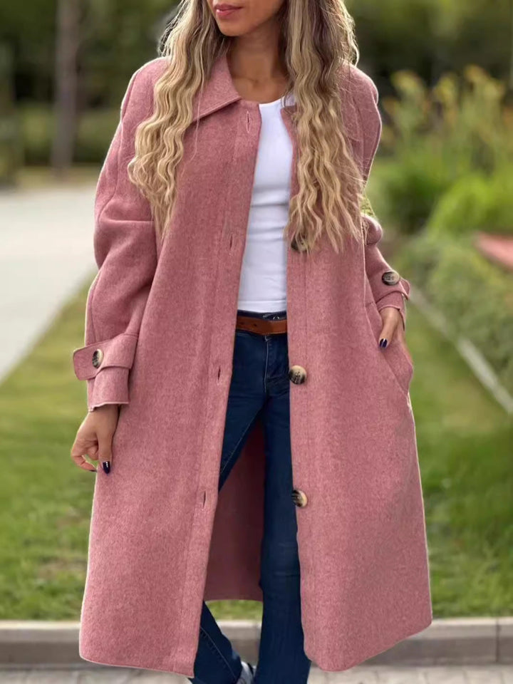 Drune | Langer Mantel - Lässige Passform - Knopfverschluss - Klassischer Windbreaker-Stil