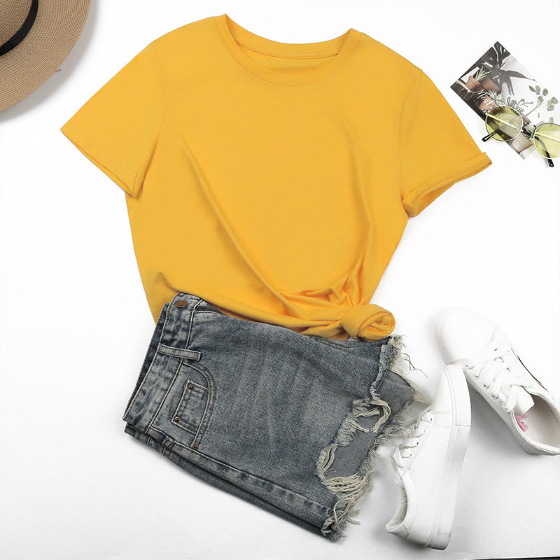Damen Basic T-Shirt mit lässigem Schnitt und hochwertiger Baumwollqualität Drune