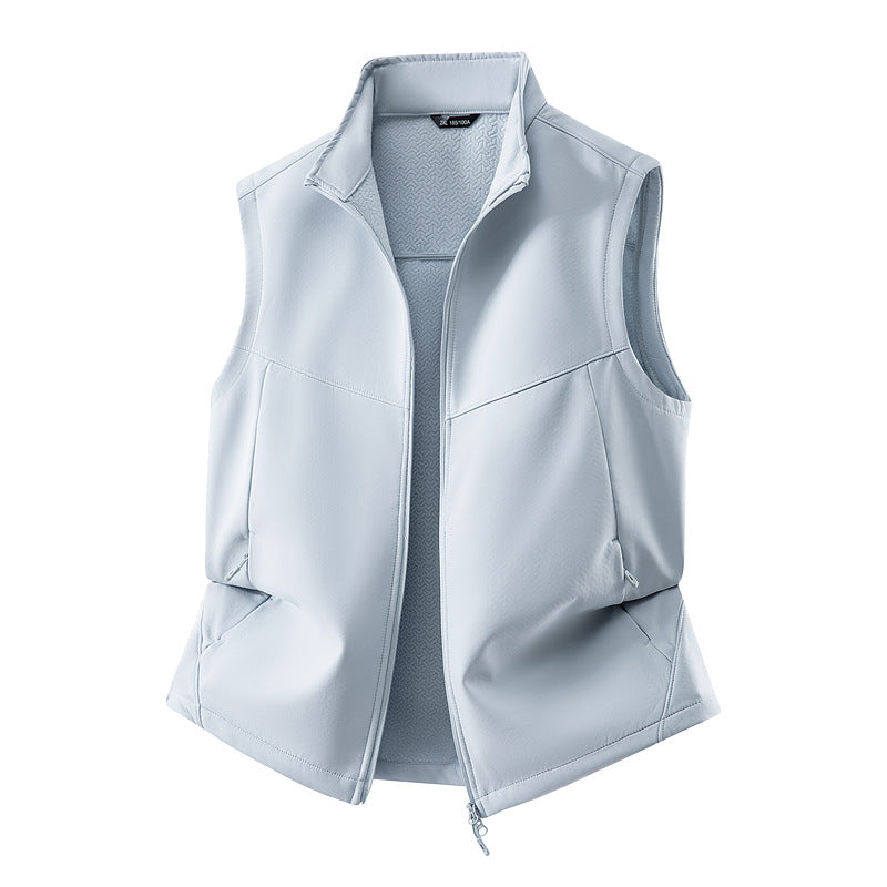 Damen Ärmellose Softshell-Weste mit Stehkragen, Stretchfutter und Zweiwege-Reißverschluss Drune
