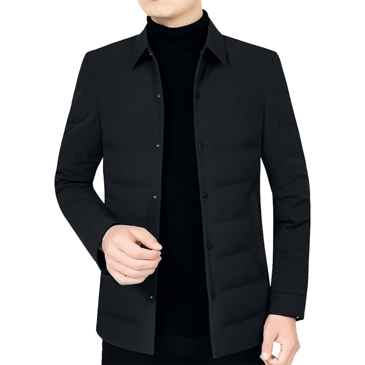 Herren Ultraleichte gesteppte Hemdjacke mit Hemdkragen und Druckknopfleiste Drune