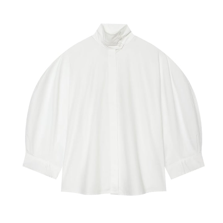 Damen Oversize-Bluse mit Stehkragen und Kimonoärmeln Drune