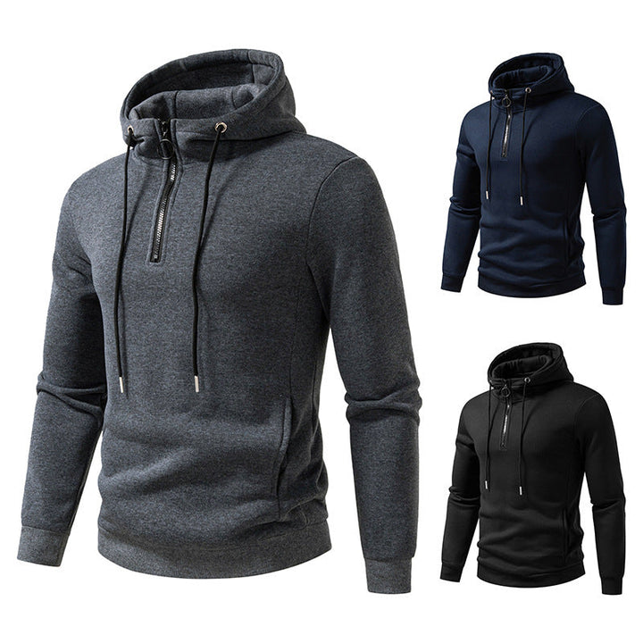 Herren Kapuzenpullover mit modernem Reißverschluss und atmungsaktivem Material Drune