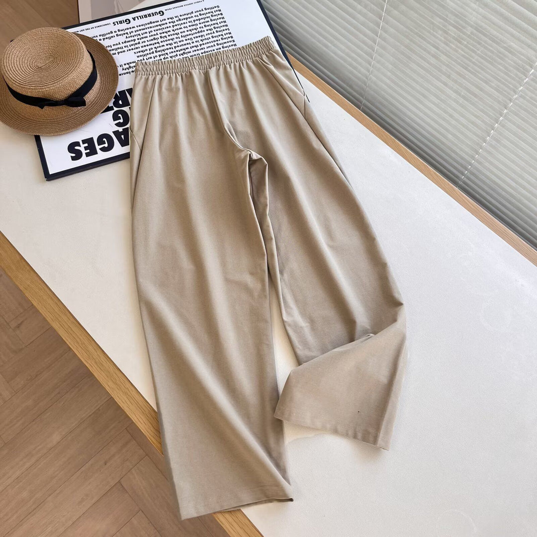 Damen lässige Chino-Hose mit elastischem Bund Drune