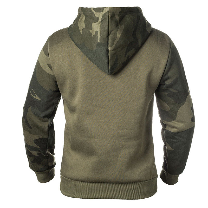 Herren Aktive Camouflage Pullover Hoodie mit Känguru Tasche Drune