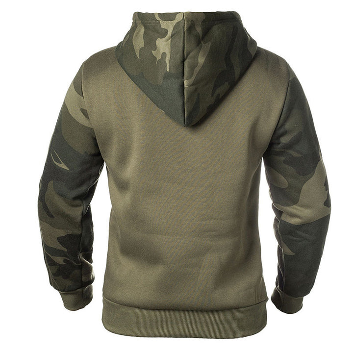 Herren Aktive Camouflage Pullover Hoodie mit Känguru Tasche Drune