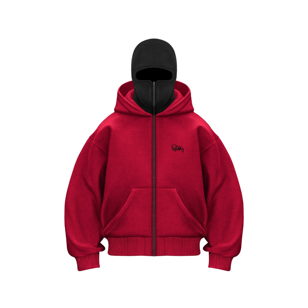 Unisex Kapuzen-Sweatjacke mit vollem Reißverschluss und enganliegender Kapuze Drune