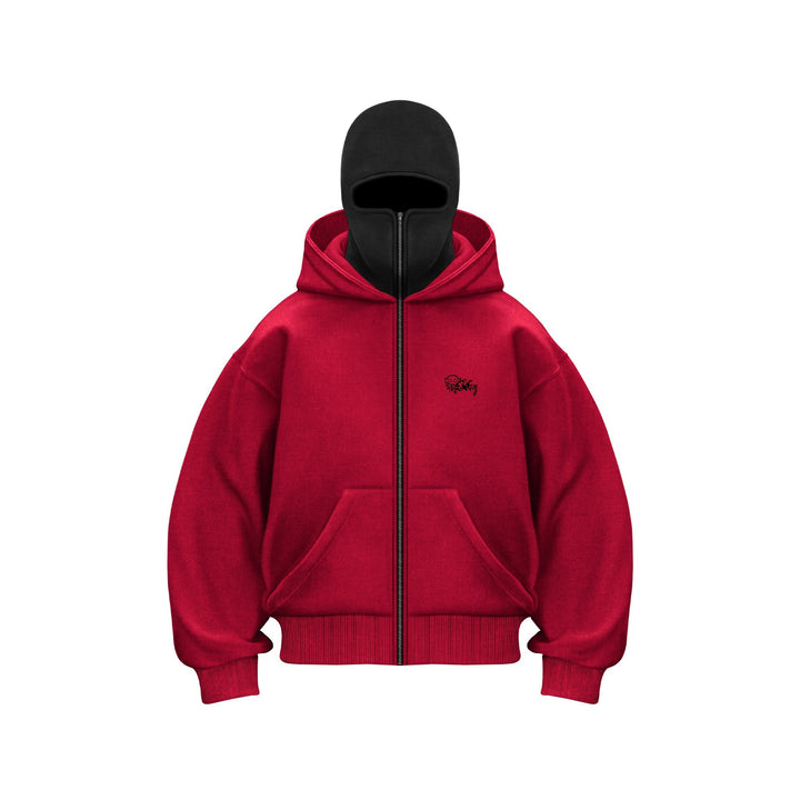 Unisex Kapuzen-Sweatjacke mit vollem Reißverschluss und enganliegender Kapuze Drune