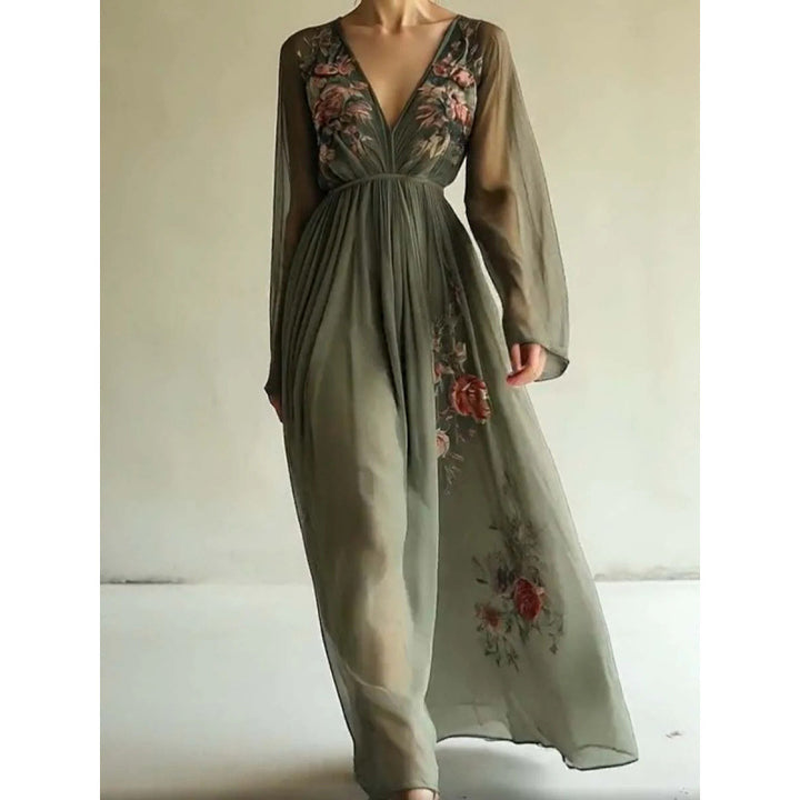 Damen Besticktes Chiffon Maxi Kleid Drune
