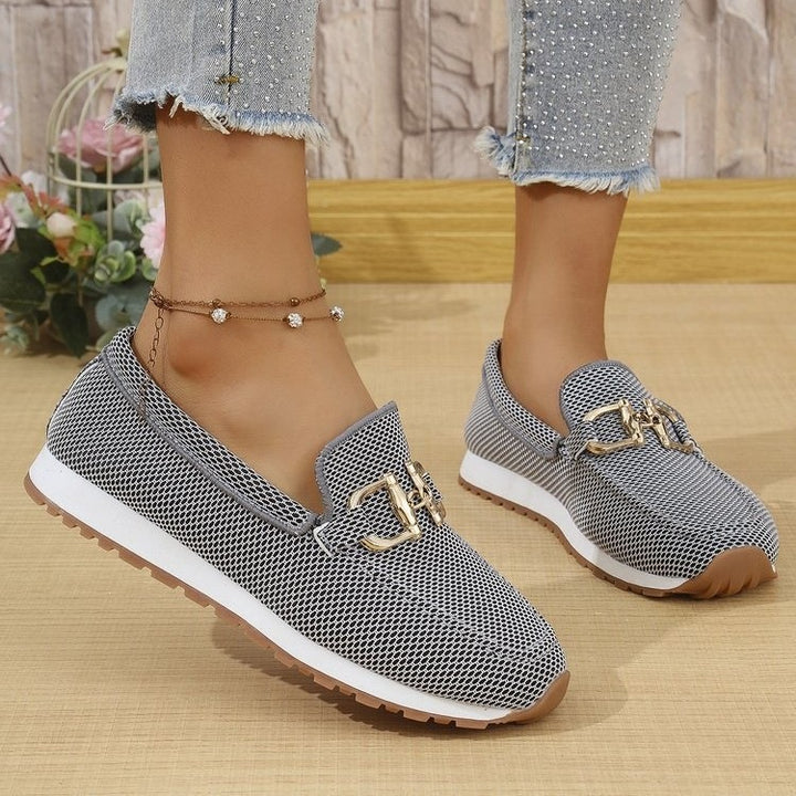 Damen Atmungsaktive Mesh-Slipper mit dekorativer Metallschließe Drune