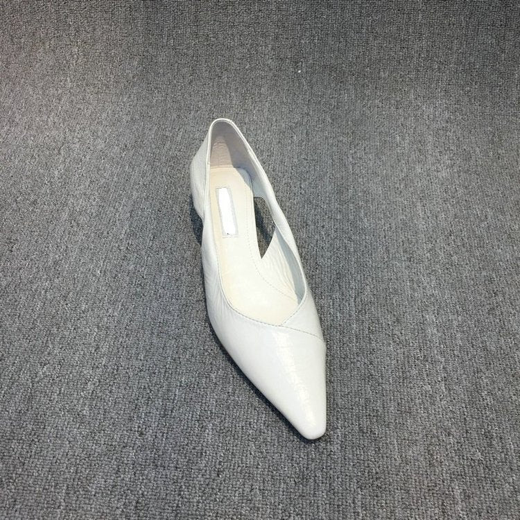 Damen raffinierte spitze Ballerinas mit geschmeidiger Lederoberfläche Drune