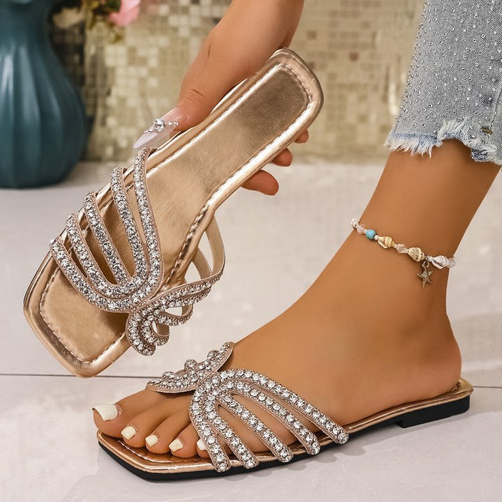Damen Glitzernde Riemchen-Sandalen mit elegantem Design Drune