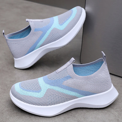 Damen nan nahtloser Strick-Sockensneaker mit elastischem Einstieg, atmungsaktiver Mesh-Struktur und leichter EVA-Dämpfung Drune