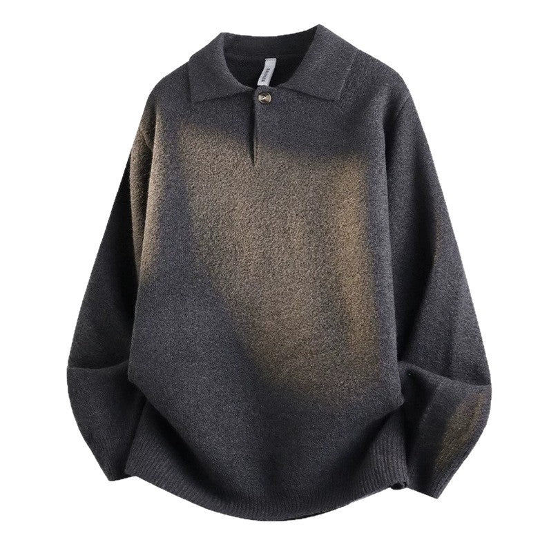 Herren Lässiger Strickpullover mit Polokragen Drune