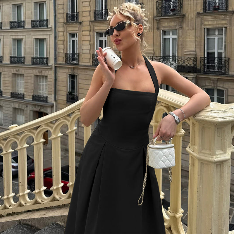 Damen Edles Maxikleid mit quadratischem Ausschnitt und schmalem Taillenband Drune