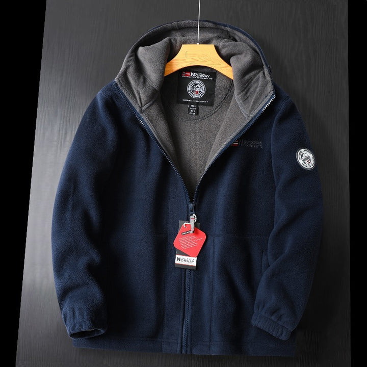 Herren Fleecejacke mit hohem Kragen und praktischen Taschen Drune