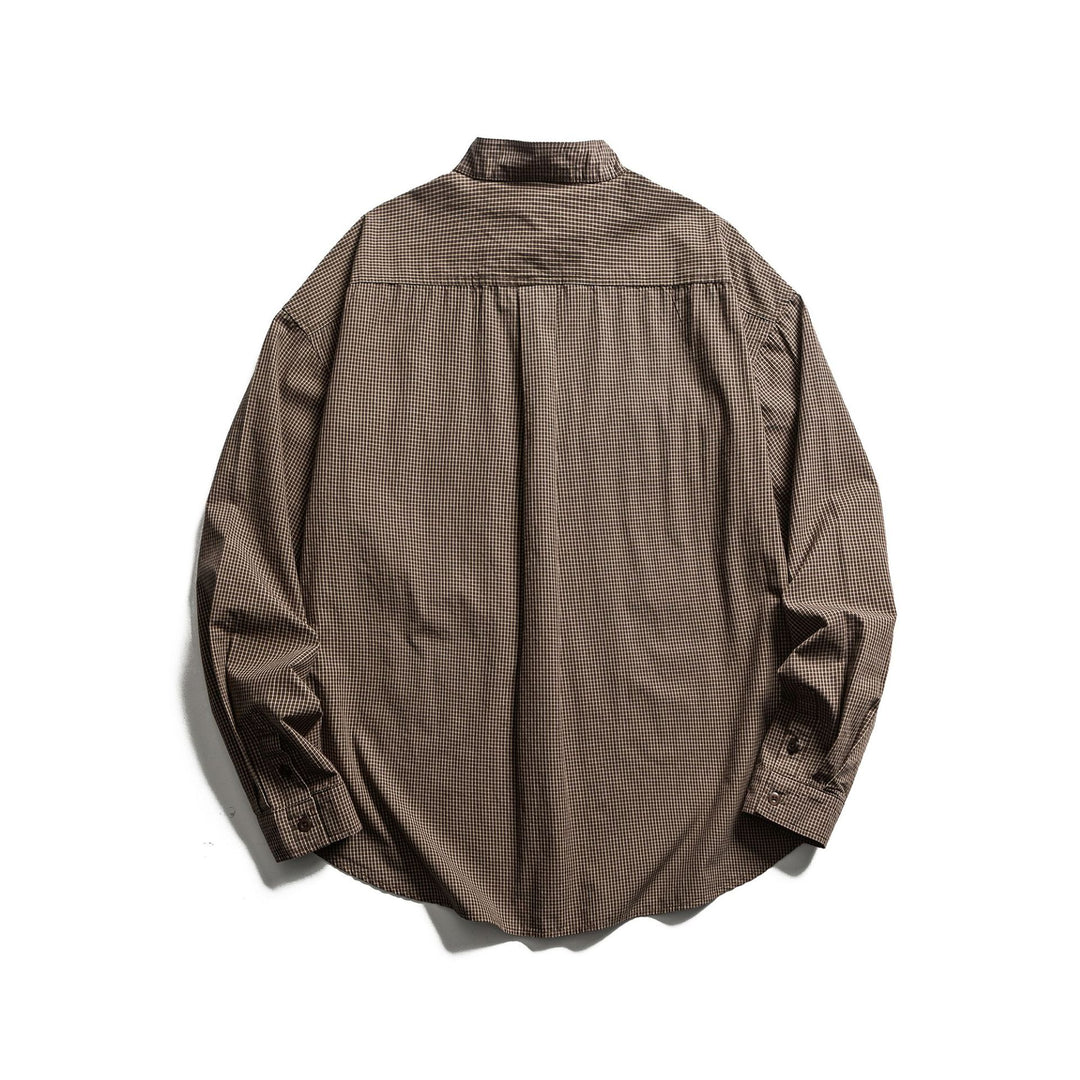 Herren Karo-Hemdjacke mit Stehkragen und aufgesetzten Brusttaschen Drune