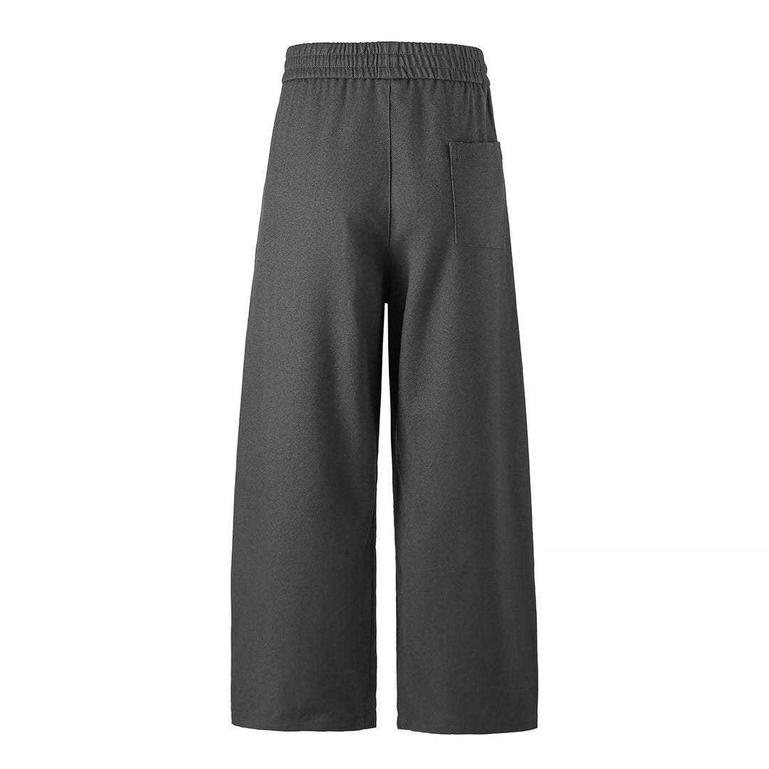Damen Hochtaillierte Culotte-Hose mit weitem Bein und elastischem Bund Drune