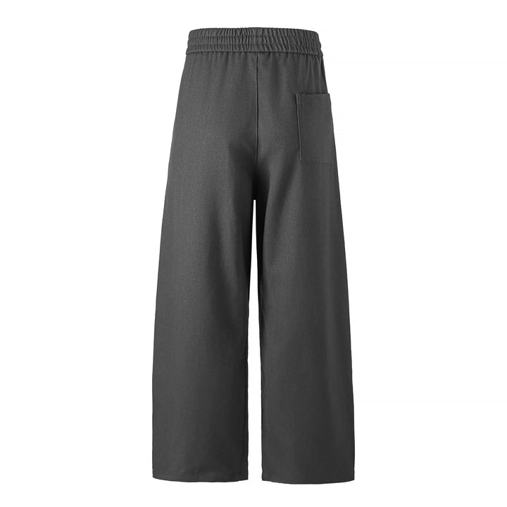 Damen Hochtaillierte Culotte-Hose mit weitem Bein und elastischem Bund Drune