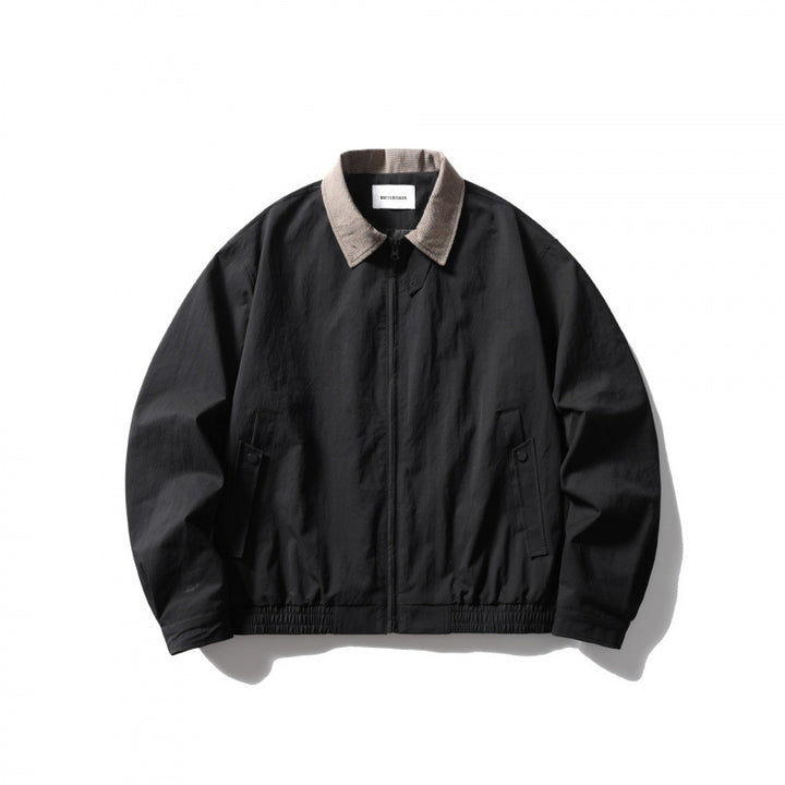 Herren Leichte Harringtonjacke mit Cordkragen und elastischem Saum Drune