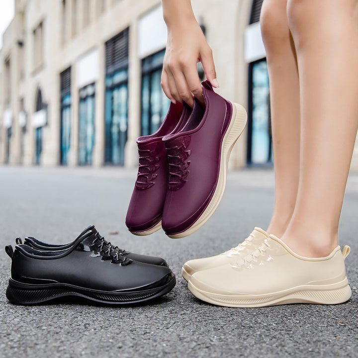 Herren Wasserdichter Slip‑On Gummisneaker mit stoßdämpfender Laufsohle und dezenter Schnüroptik Drune