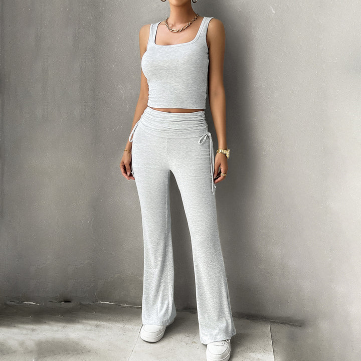 Damen funktionale Kombination aus ärmellosem Top und fließenden Hose Drune