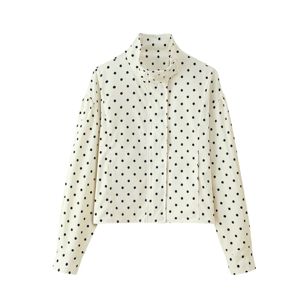 Damen cropped Steppjacke mit modernem Polka-Dots-Design Drune