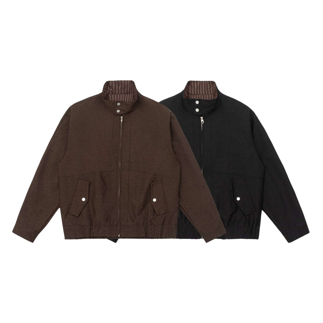 Herren Wattierte Bomberjacke mit Stehkragen, Pattentaschen und elastischem Saum Drune
