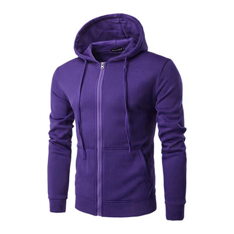 Herren nan schmal geschnittene Zip-Hoodie Jacke mit weichem Fleece-Innenfutter und Kängurutaschen Drune