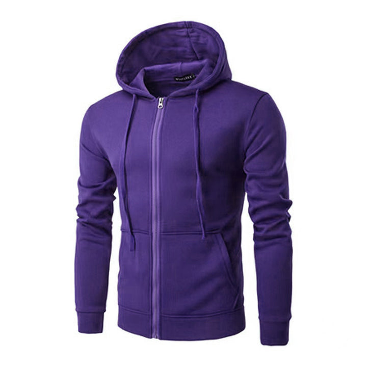 Herren nan schmal geschnittene Zip-Hoodie Jacke mit weichem Fleece-Innenfutter und Kängurutaschen Drune