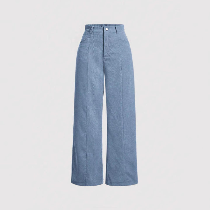 Damen weite High-Waist-Hosen Drune