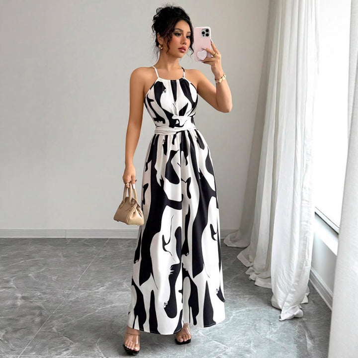 Damen Maxikleid mit modernen Animal-Prints Drune