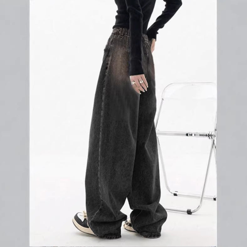Damen Extraweite High‑Waist Denim‑Baggy‑Jeans mit verlängertem Saum Drune