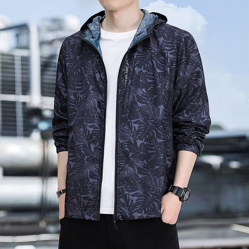 Herren Leichte Outdoorjacke mit floralem Design Drune