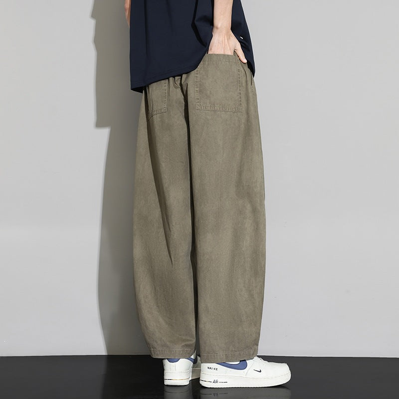 Herren Weite Baggy-Freizeithose mit Tunnelzugbund & Kordelzug Drune
