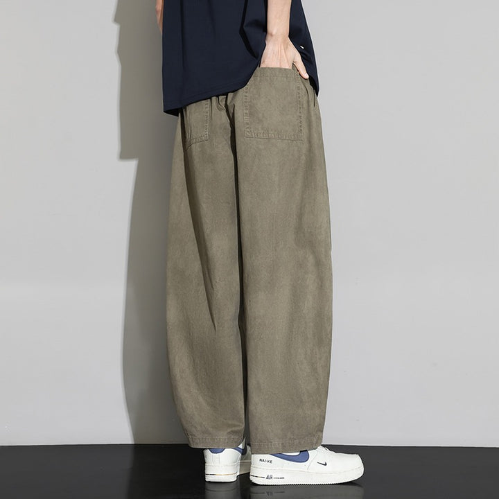 Herren Weite Baggy-Freizeithose mit Tunnelzugbund & Kordelzug Drune