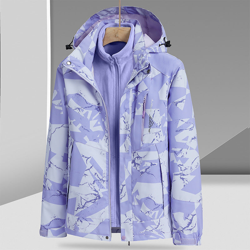 Herren Wasserabweisende Outdoor-Jacke mit integrierter Fleece-Innenjacke Drune