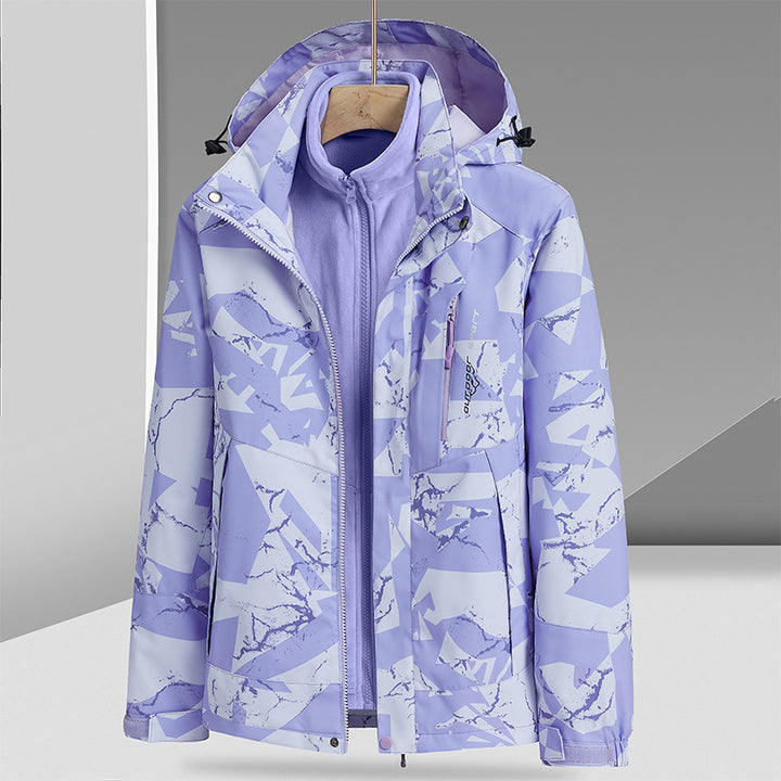 Herren Wasserabweisende Outdoor-Jacke mit integrierter Fleece-Innenjacke Drune