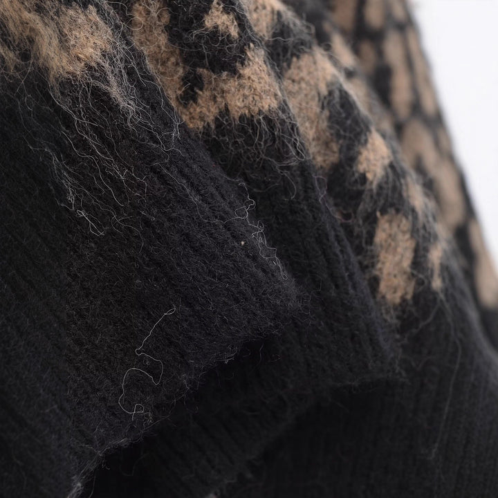 Damen Grobstrick-Pullover mit Leo-Jacquard, weichem Flor und Rundhals Drune