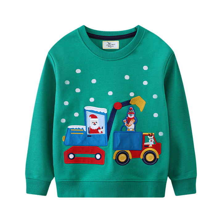 Jungen Sweatshirt mit festlichem Baustellenmotiv Drune