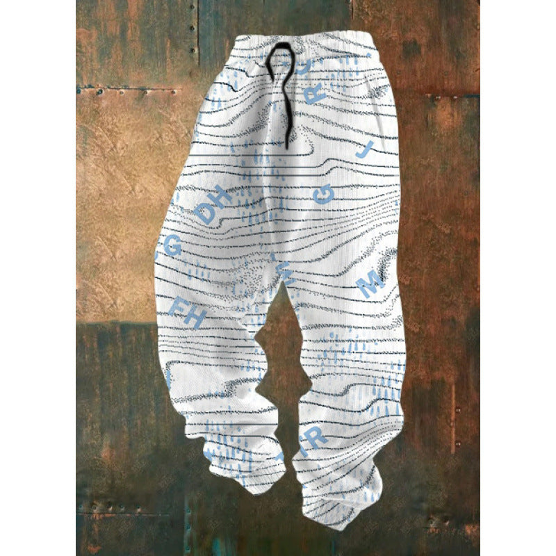 Damen Bequeme Freizeithose mit kreativem Druck Drune