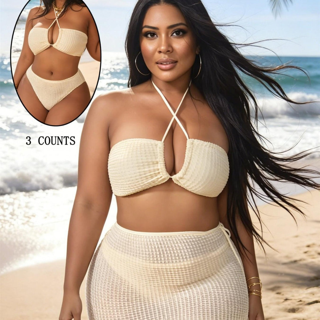 Damen Bandeau-Bikini mit asymmetrischem Rock Drune