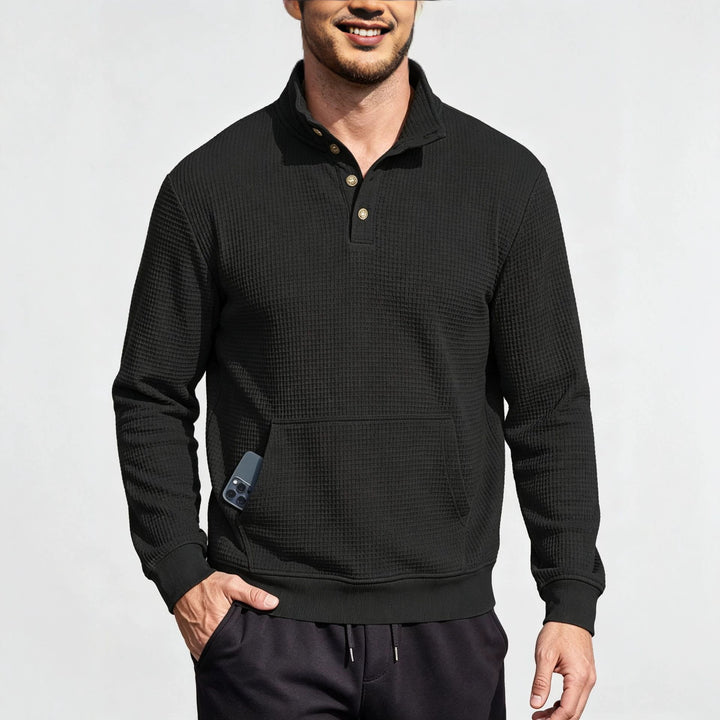 Herren Modischer Sportpullover mit Knopfleiste