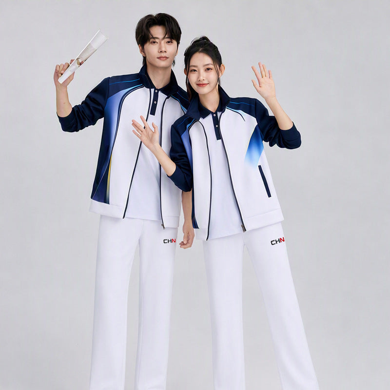 Unisex Badminton-Trainingsset mit Funktionspolo und sportlicher Jogginghose Drune