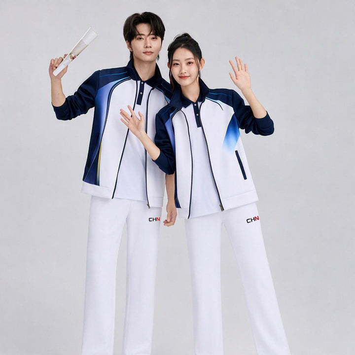 Unisex Badminton-Trainingsset mit Funktionspolo und sportlicher Jogginghose Drune