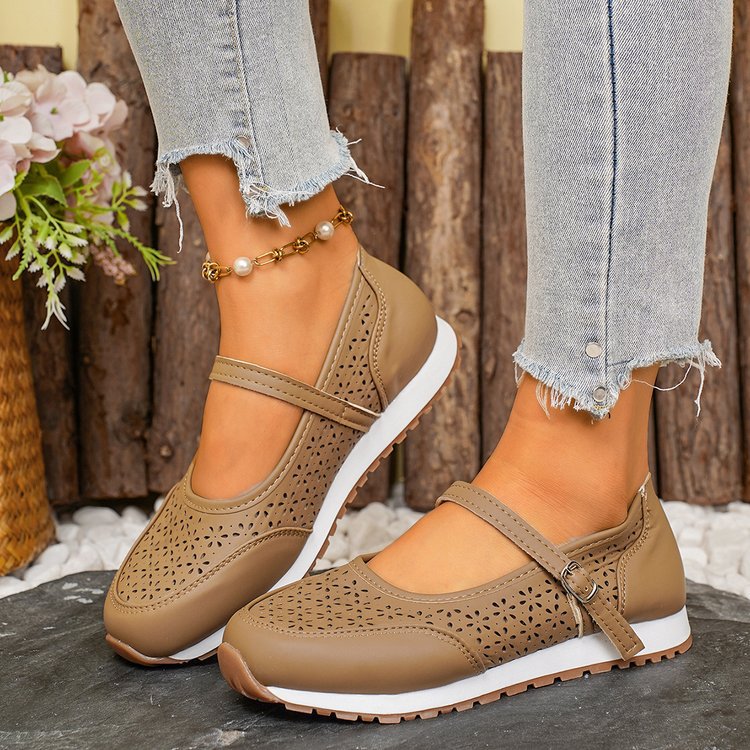 Damen Atmungsaktive Ballerinas mit dekorativer Perforation Drune