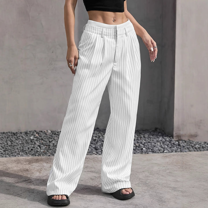 Damen klassische Hochwasserhose mit schrägen Taschen Drune