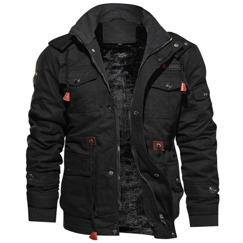 Herren urbaner Thermo-Canvasparka mit durchgehendem Plüschfutter und Utility‑Taschen Drune
