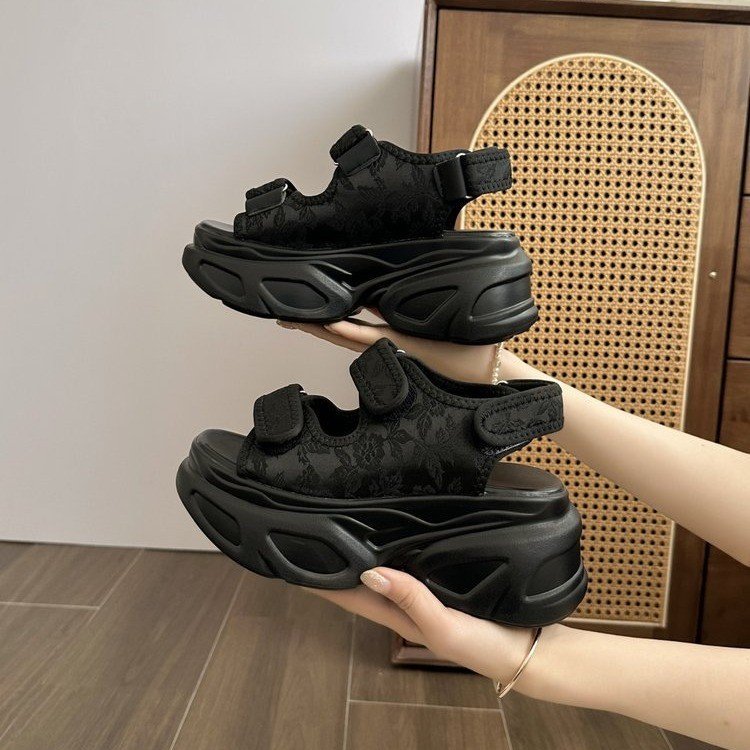 Damen Plateau-Sandalen mit verziertem Riemen und komfortabler Sohle Drune